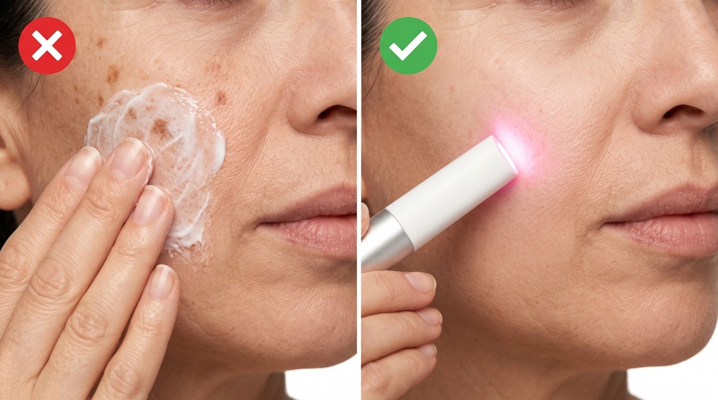 Comparativo: pôr creme na pele não resolve, usar a Derma Pro sim
